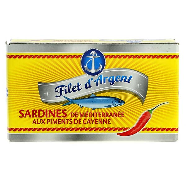 Conserve Filet d'Argent: Sardines Tunisie au piment de Cayenne. Vente grossiste pour particulier
