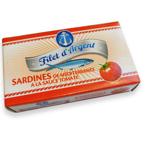 Conserve Filet d'Argent: Sardines sauce Tomate, importées de Tunisie. Vente grossiste pour particulier
