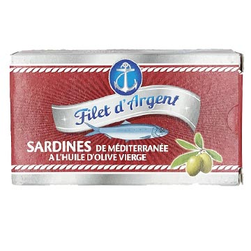 conserve FILET D'ARGENT: Sardines tunisiennes à l'Huile Olive