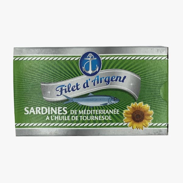 Conserve Filet d'Argent: Sardines à l'huile végétale. Vente grossiste pour particulier