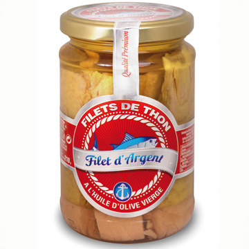 conserve FILET D'ARGENT: Filet de thon à l'huile d'Olive - 300g - bocal verre