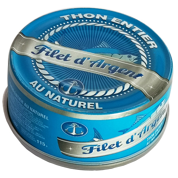 conserve thon au naturel FILET D'ARGENT avec couvercle fraîcheur